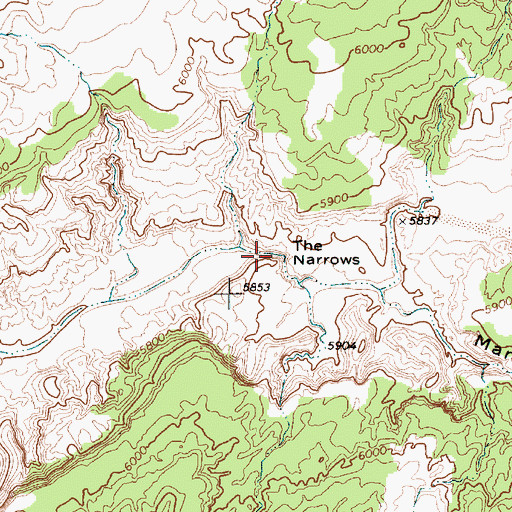 Topographic Map of The Narrows, AZ