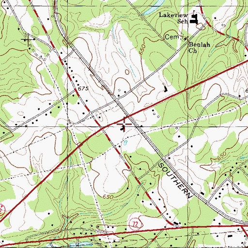 Topographic Map of First Assembly of God Church, SC