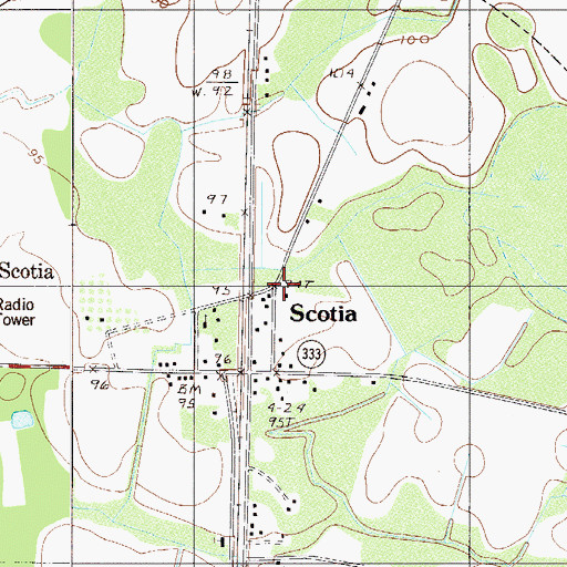 Topographic Map of Scotia School (historical), SC