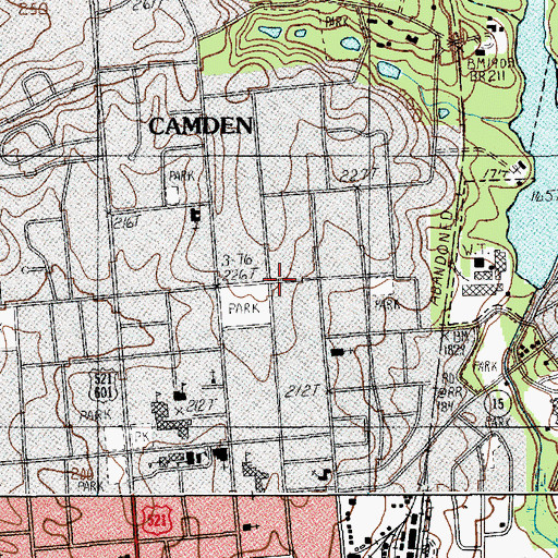 Topographic Map of Log Town (historical), SC