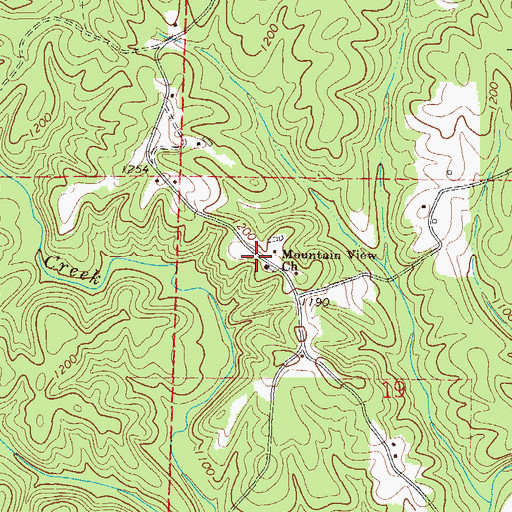 Topographic Map of Mountain View Church, AL