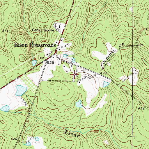 Topographic Map of Mount Tabor Cemetery, SC