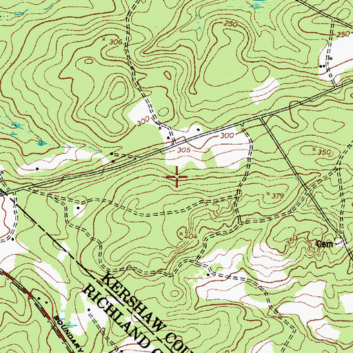 Topographic Map of Beaver Creek, SC