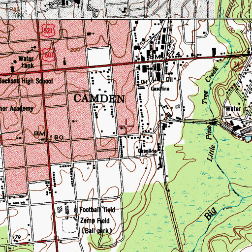 Topographic Map of Bethel Pentecostal Holiness Church, SC