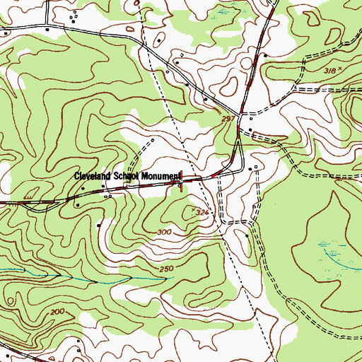 Topographic Map of Cleveland School (historical), SC