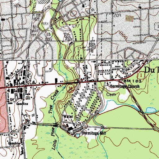 Topographic Map of East Camden Church of God, SC