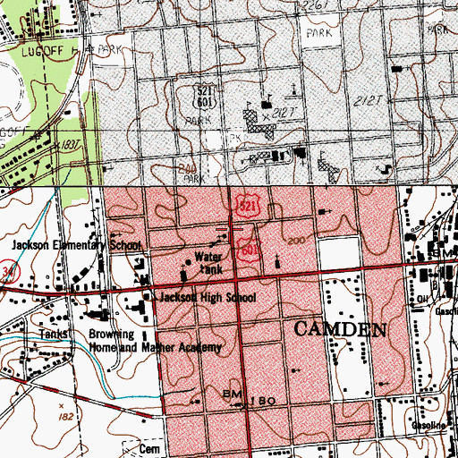 Topographic Map of First Baptist Church, SC