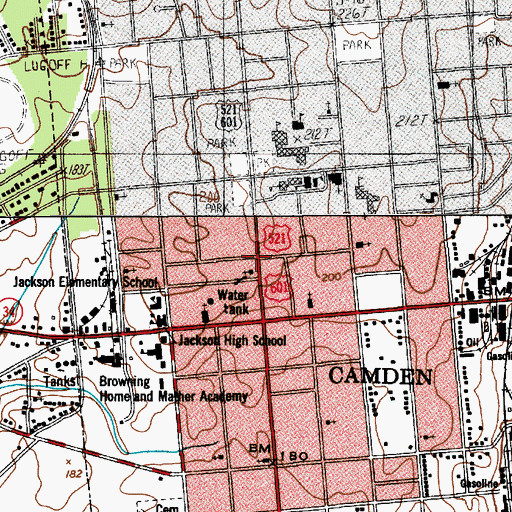 Topographic Map of Kershaw County Courthouse, SC