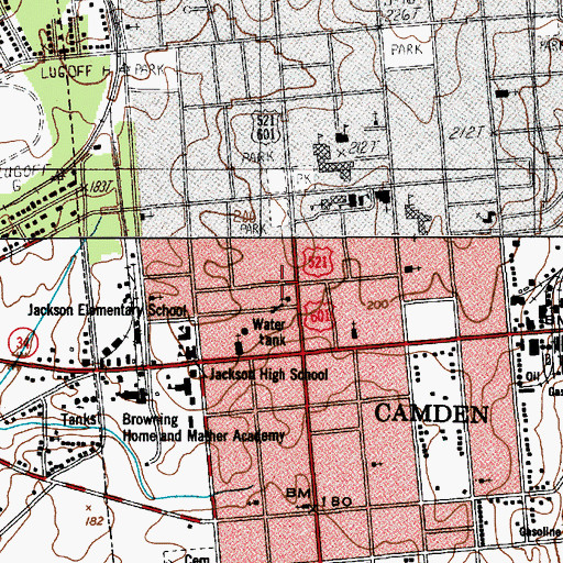 Topographic Map of Kershaw County Jail, SC