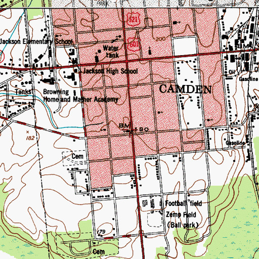 Topographic Map of Mount Moriah Baptist Church, SC