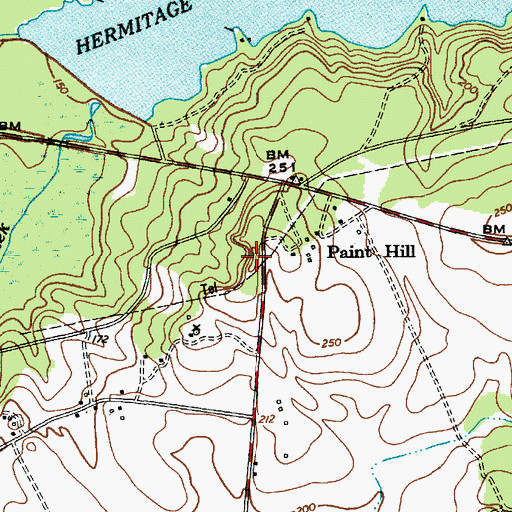 Topographic Map of Paint Hill, SC