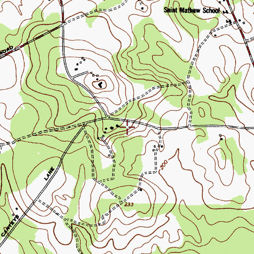 Topographic Map of Plane Hill Plantation (historical), SC