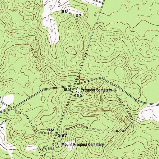 Topographic Map of Prospect Church (historical), SC