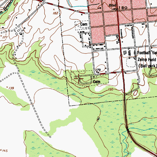 Topographic Map of Quaker Cemetery, SC