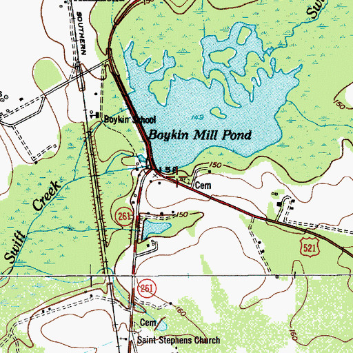 Topographic Map of Swift Creek School (historical), SC