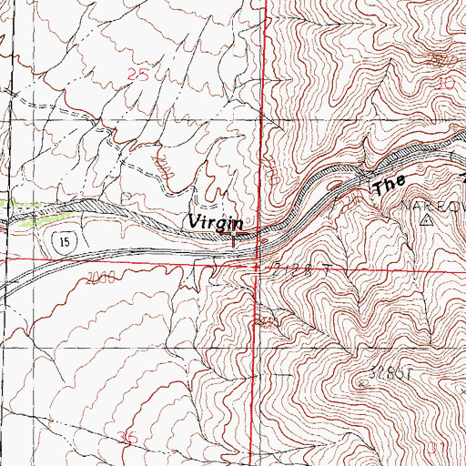 Topographic Map of The Narrows, AZ