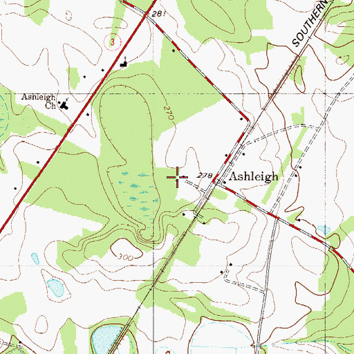 Topographic Map of Ashleigh Church (historical), SC