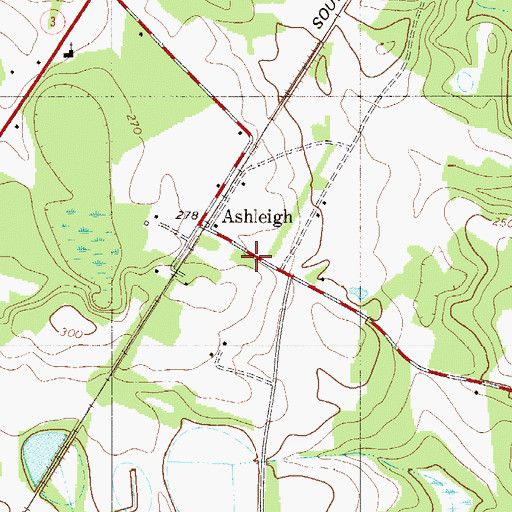Topographic Map of Ashleigh School (historical), SC