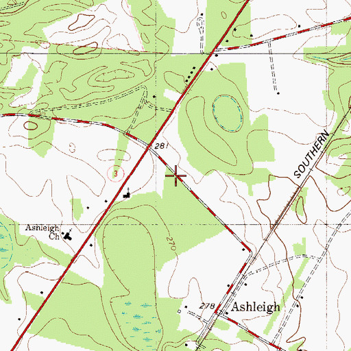 Topographic Map of Ashleigh School (historical), SC