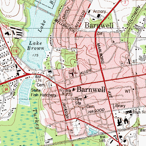 Topographic Map of Bethlehem Baptist Church, SC