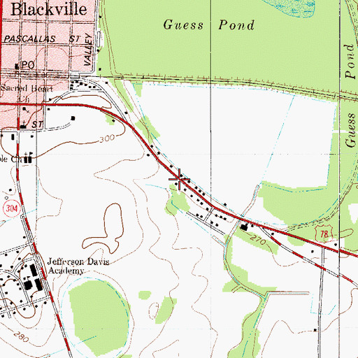 Topographic Map of Blackville Church (historical), SC