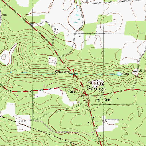 Topographic Map of Boiling Spring, SC