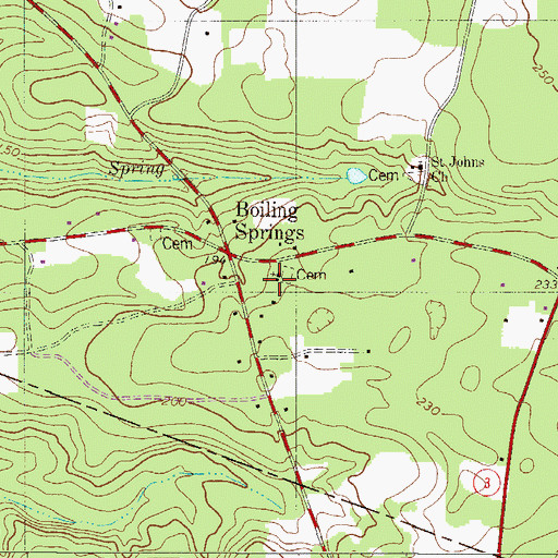 Topographic Map of Boiling Spring School (historical), SC