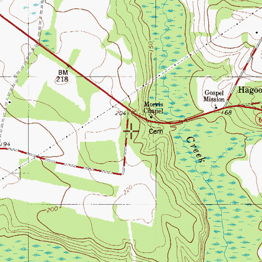 Topographic Map of Chaney Grove Church (historical), SC