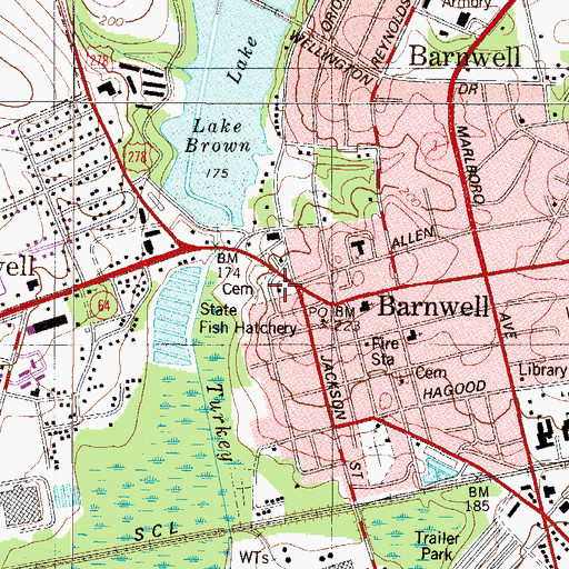 Topographic Map of Church of God, SC