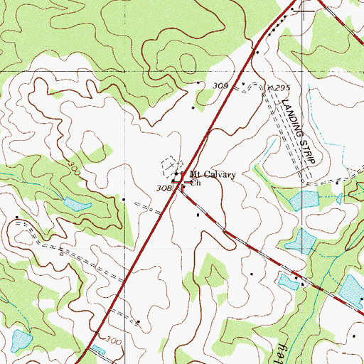 Topographic Map of Calvary School (historical), SC