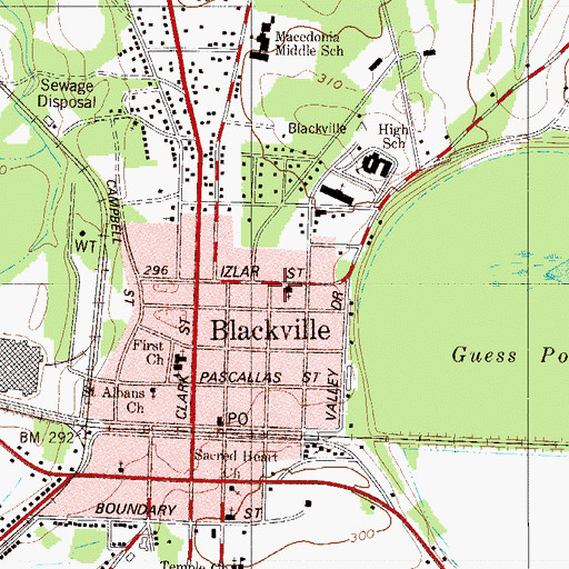 Topographic Map of Church of God, SC