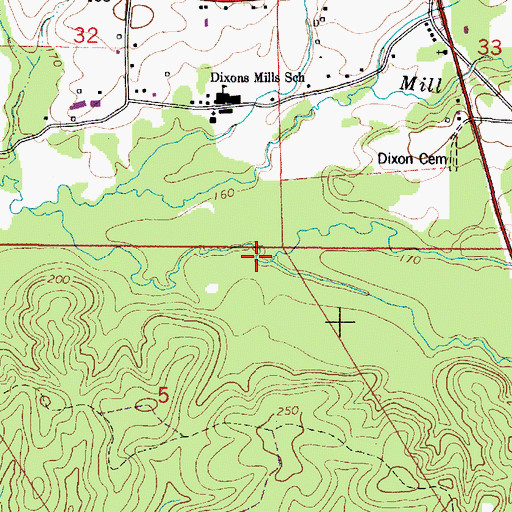 Topographic Map of Mud Creek, AL