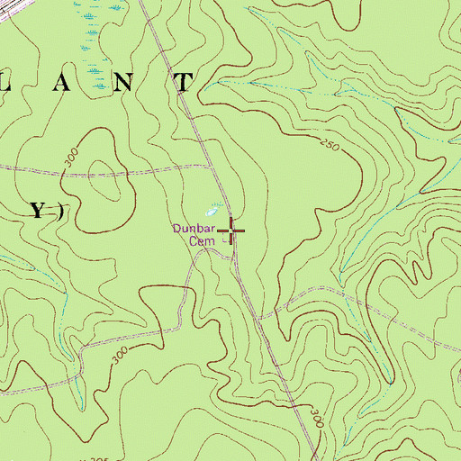 Topographic Map of Dunbar Cemetery, SC