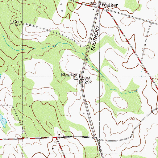 Topographic Map of Ebenezer School (historical), SC