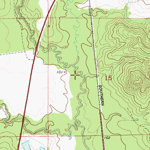 Topographic Map of Mud Creek, AL