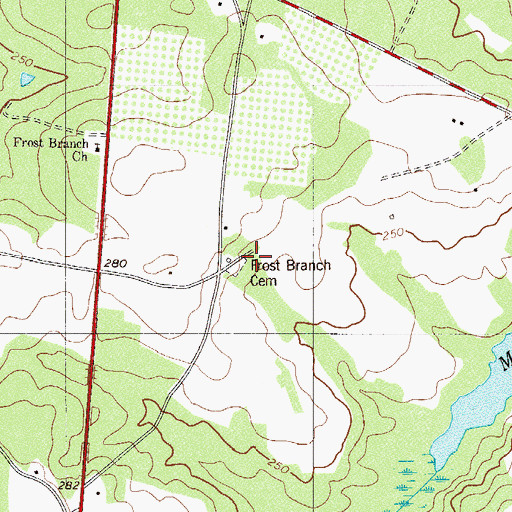 Topographic Map of Frost Branch School (historical), SC
