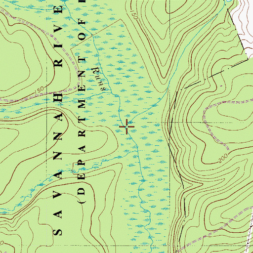 Topographic Map of Gideon Branch, SC