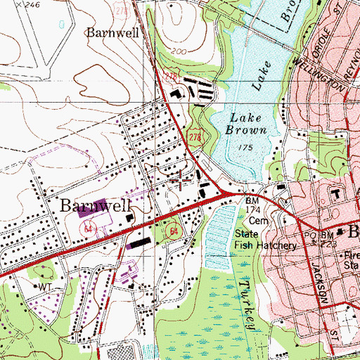 Topographic Map of Happy Bottom, SC