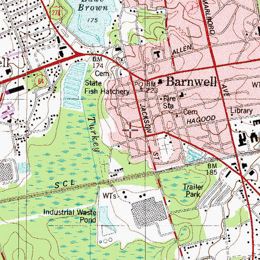 Topographic Map of Hells Half Acre, SC