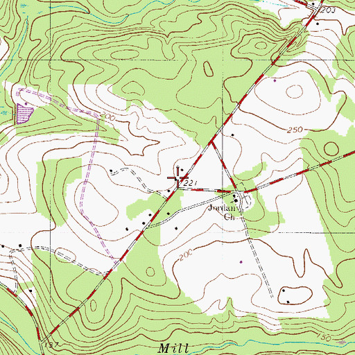 Topographic Map of Jordan School (historical), SC