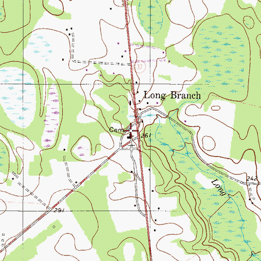 Topographic Map of Long Branch Baptist Church, SC