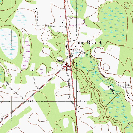 Topographic Map of Long Branch School (historical), SC
