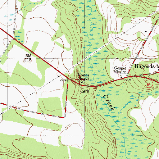 Topographic Map of Morris Chapel School (historical), SC