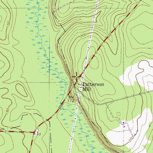 Topographic Map of Patterson Mill School (historical), SC