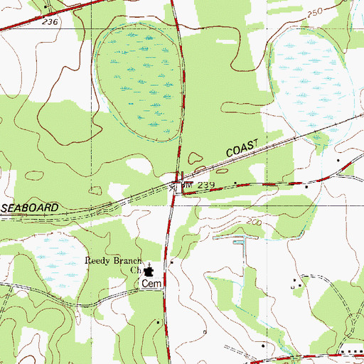 Topographic Map of Reedy Branch School (historical), SC