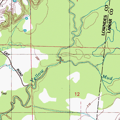 Topographic Map of Mud Creek, AL