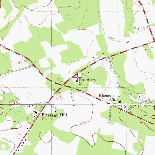 Topographic Map of Rosemary School (historical), SC