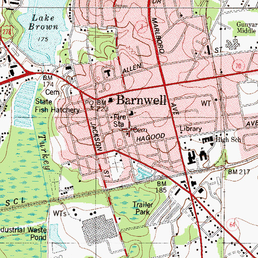 Topographic Map of Saint Andrews Roman Catholic Church, SC