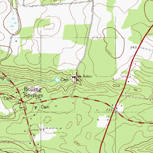 Topographic Map of Saint John School (historical), SC