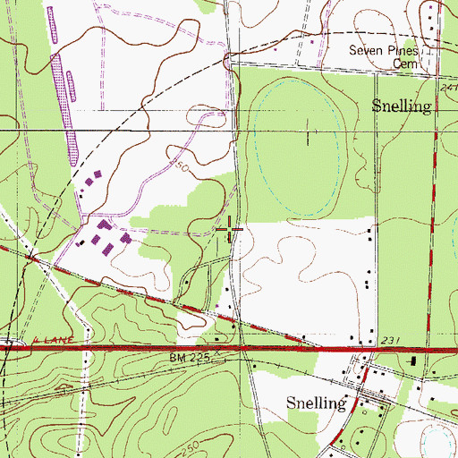 Topographic Map of Saint Paul Baptist Church, SC